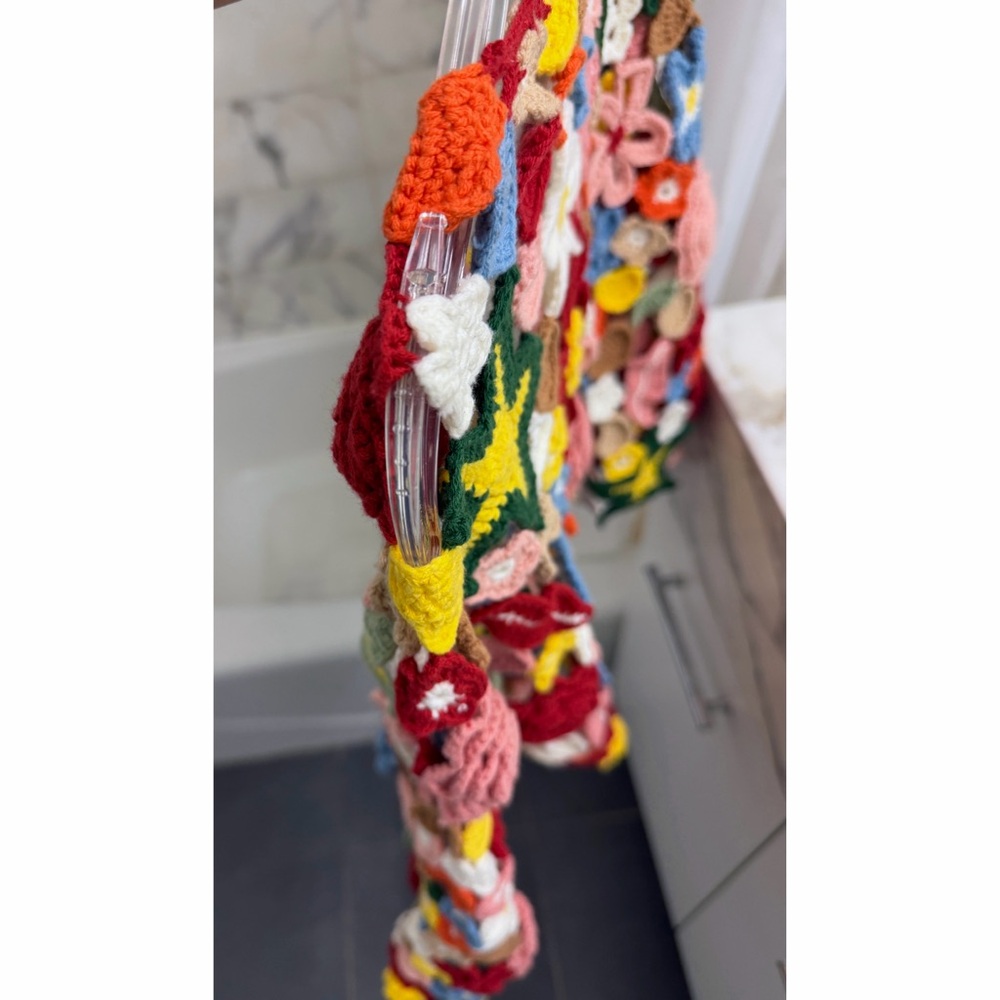 Alice + Olivia Fawn Collage Crochet Cardigan Sweater Cotton Floral XS S - Picture 14 of 14